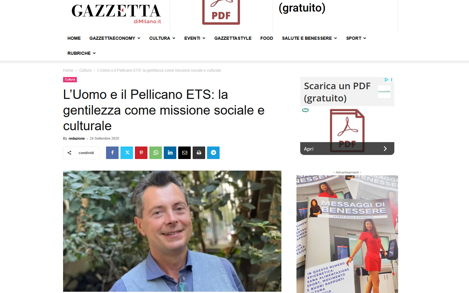 articolo GazzettadiMilano.it del 24/09/25